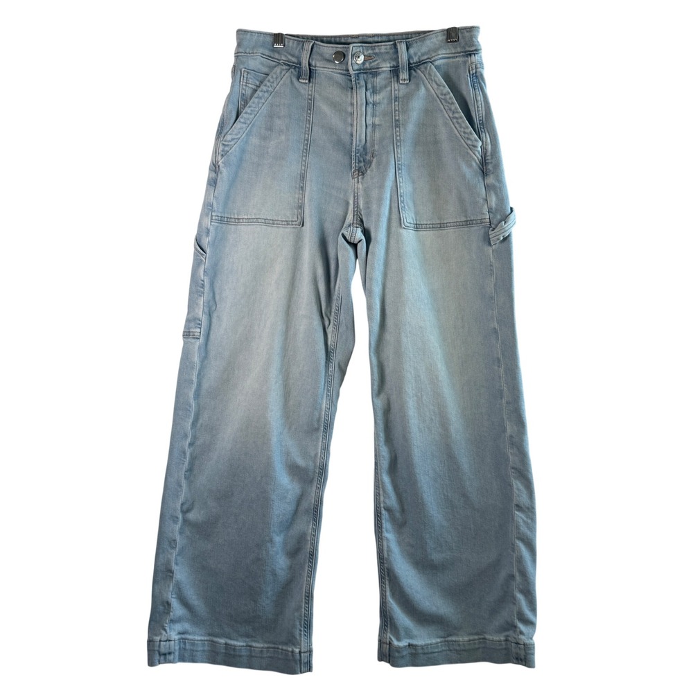 American Eagle Baggy Wide Leg Carpenter Jeans Light Wash Stretch Denim 6S Curvy